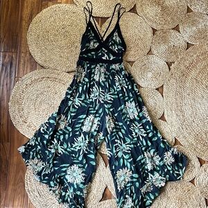 Floral Black Jumpsuit